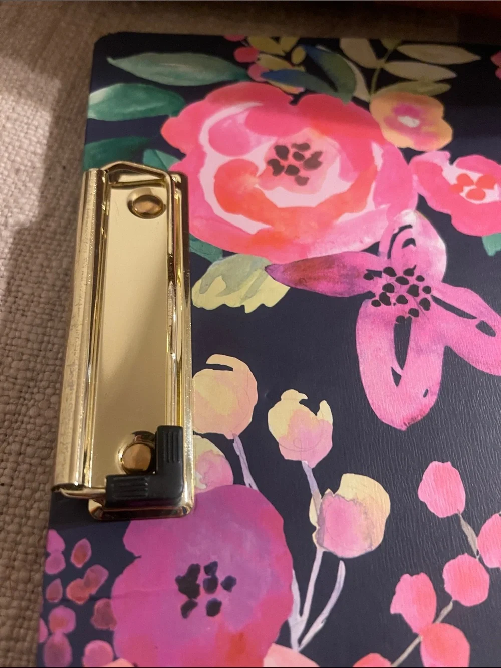 Floral Clipboard with Gold Clip